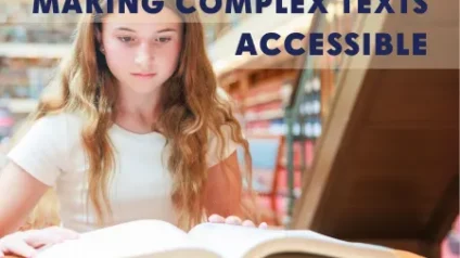 young female student reading in the library